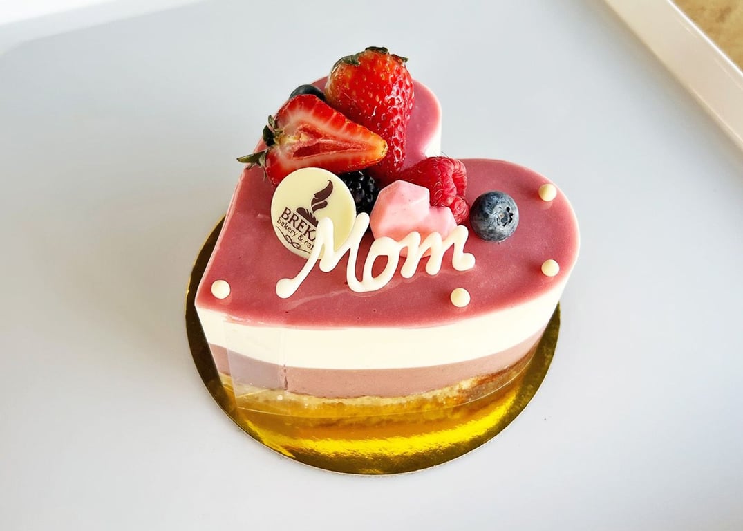 Mother's Day Heart Cake - Raspberry & Lychee White Chocolate