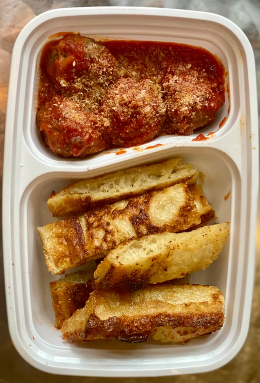 Meatballs and Garlic Bread