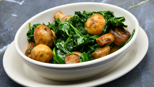 Sauteed Spinach & Button Mushrooms