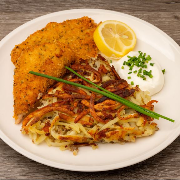 Rosti & Chicken Schnitzel