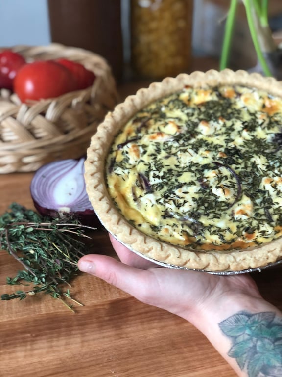 Quiche and a Green Side Salad
