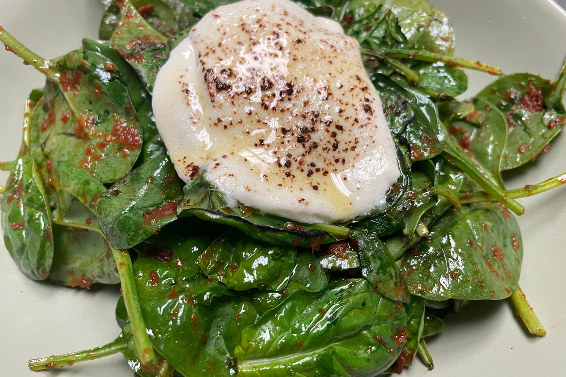 Baby Spinach with Goat Cheese