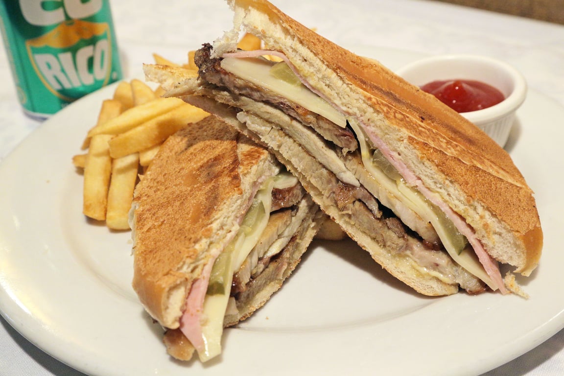 Cubano Sandwich with fries