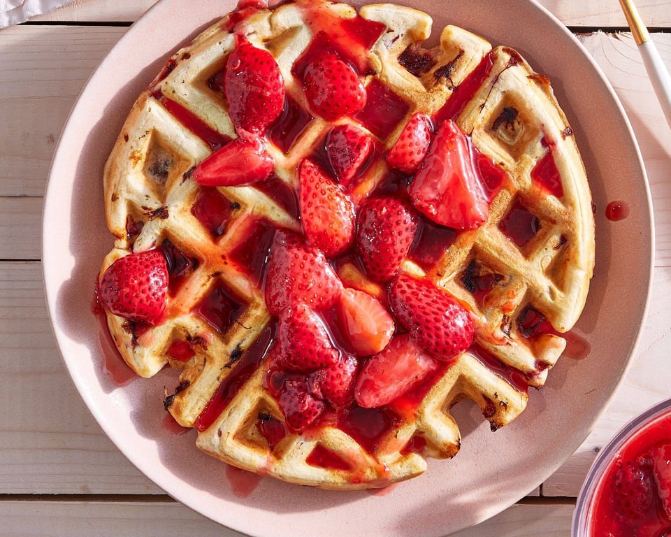 Strawberry Belgium Waffles ( 2 piece )