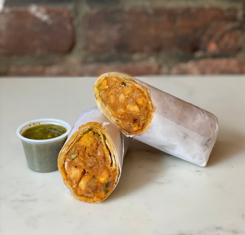 Vegan Aloo Channa Kathi Roll