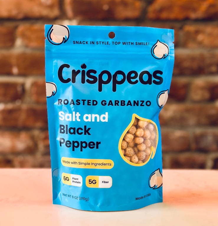 Roasted Chickpeas Vegan Snack Salt & Pepper by Crisppeas