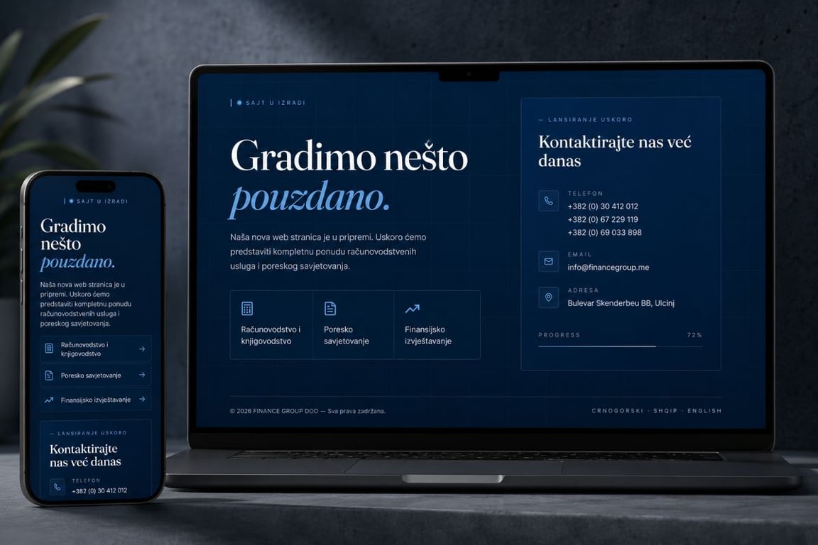 A professional home online for an accounting firm
