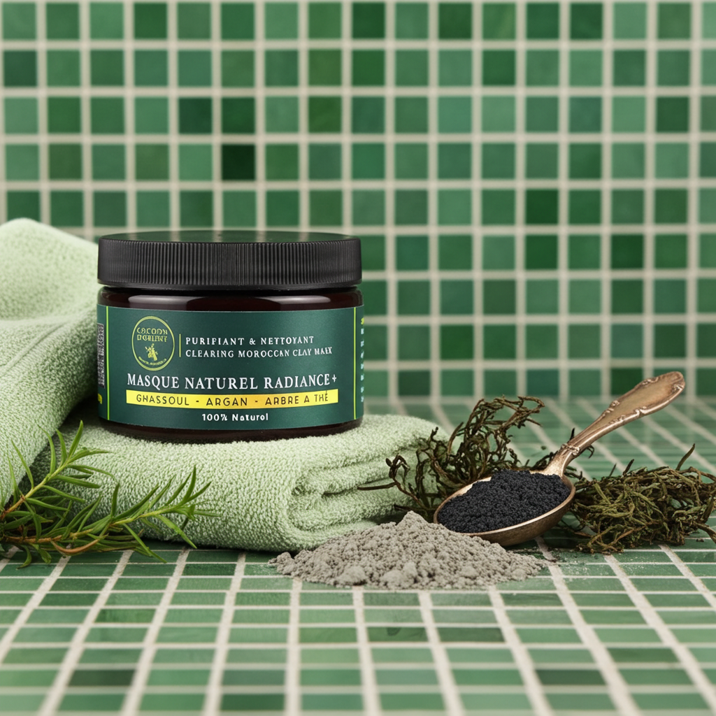 Masque Purifiant Radiance+ – Ghassoul Argan Arbre à Thé – Cocoon d’Orient