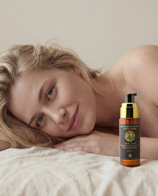 Huile d'argan soin visage corps cheveux barbe Cocoon d'Orient