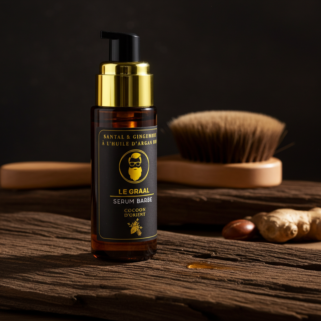 Sérum barbe Le Graal – Cocoon d’Orient – Argan, ricin, santal & gingembre