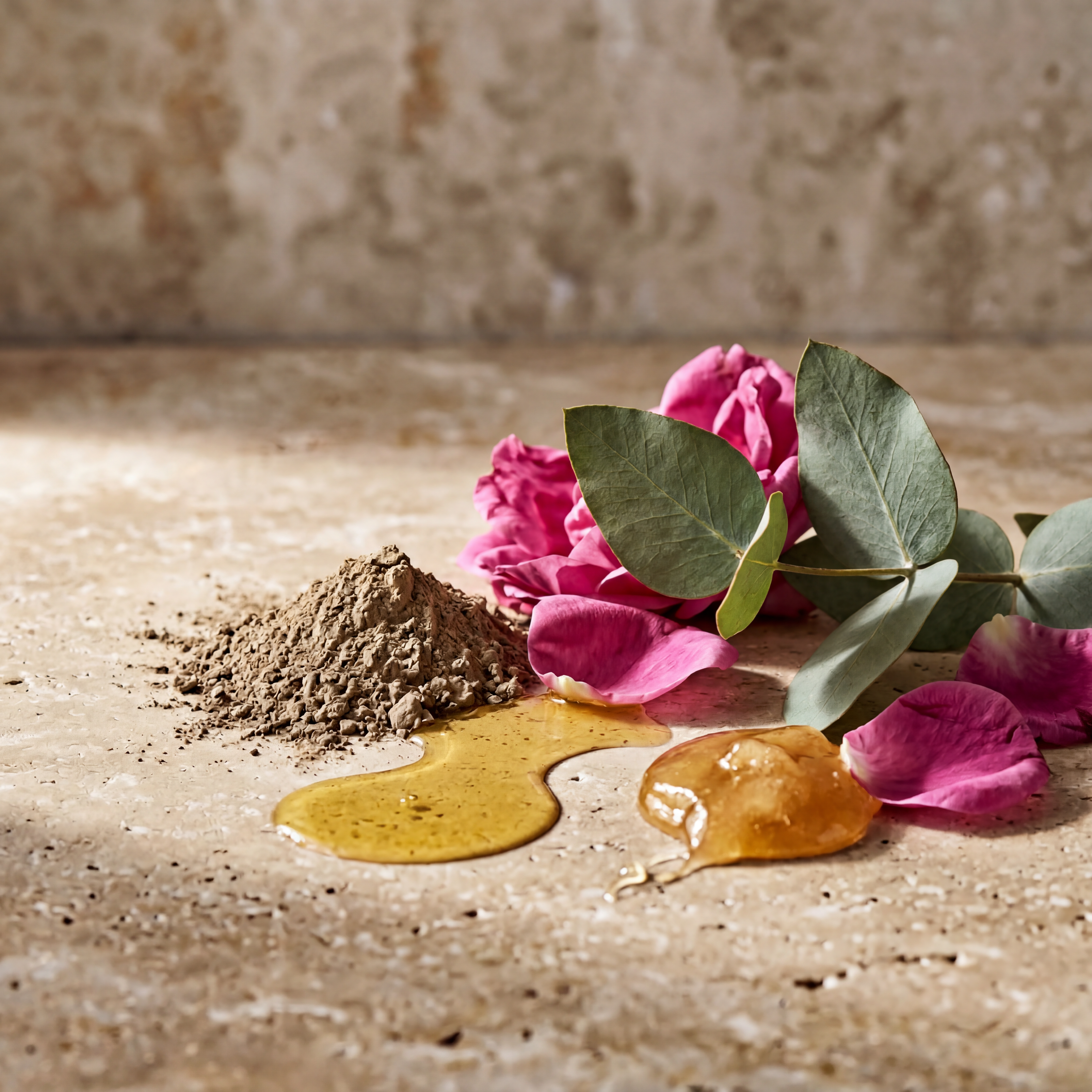 Ghassoul, argan, rose de Damas et miel