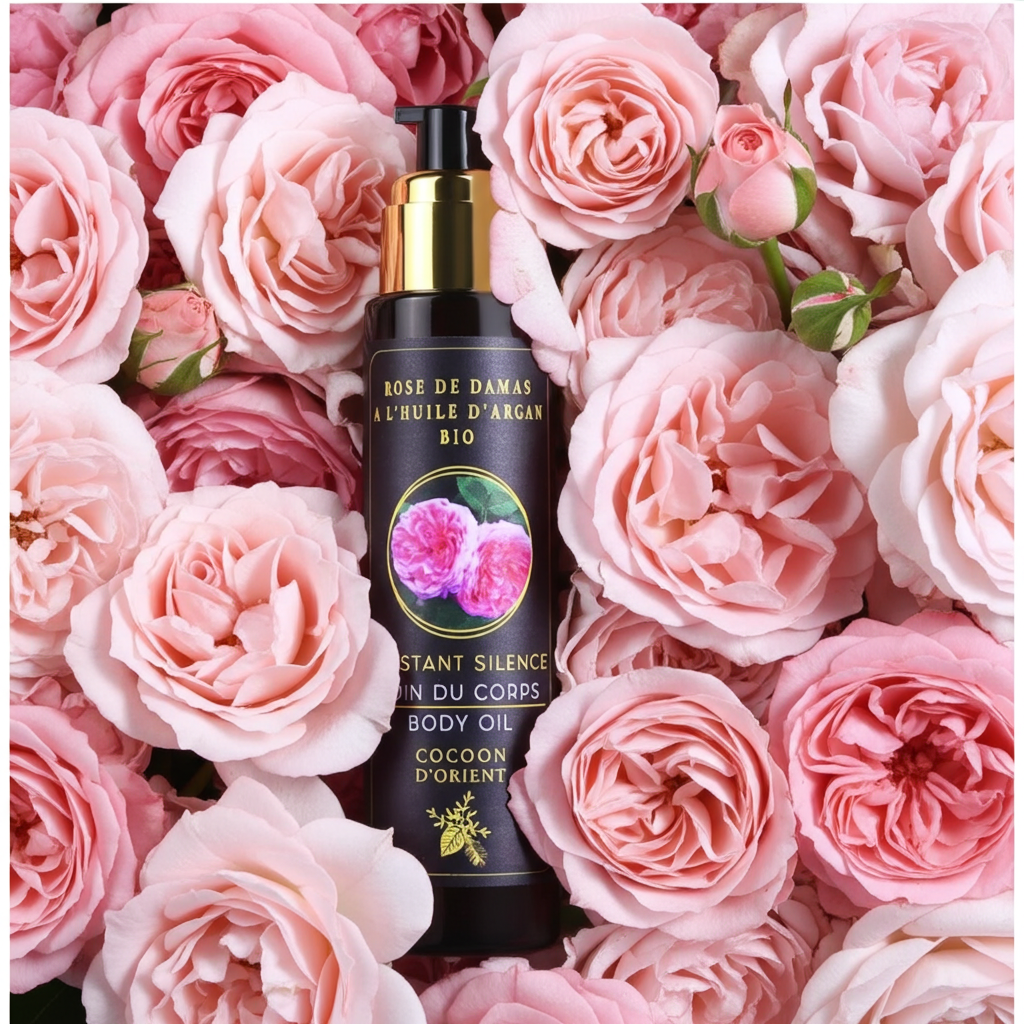 L’Instant Silence – Soin Corps Argan & Rose de Damas – Cocoon d’Orient