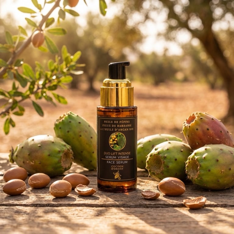 Soins visage anti-rides naturels à l'huile d'argan bio Cocoon d'Orient