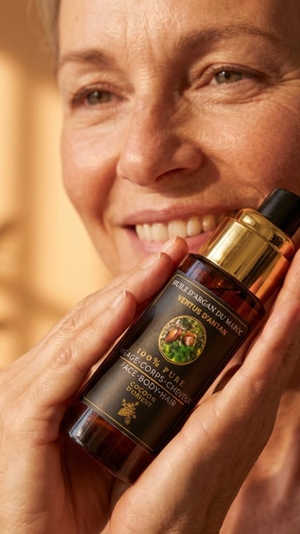 Huile d'argan pure dor&eacute;e texture
