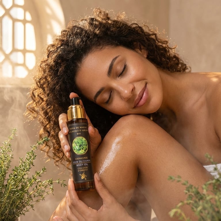 Soin corps Harmonie d&eacute;tente relaxation huile de massage eucalyptus