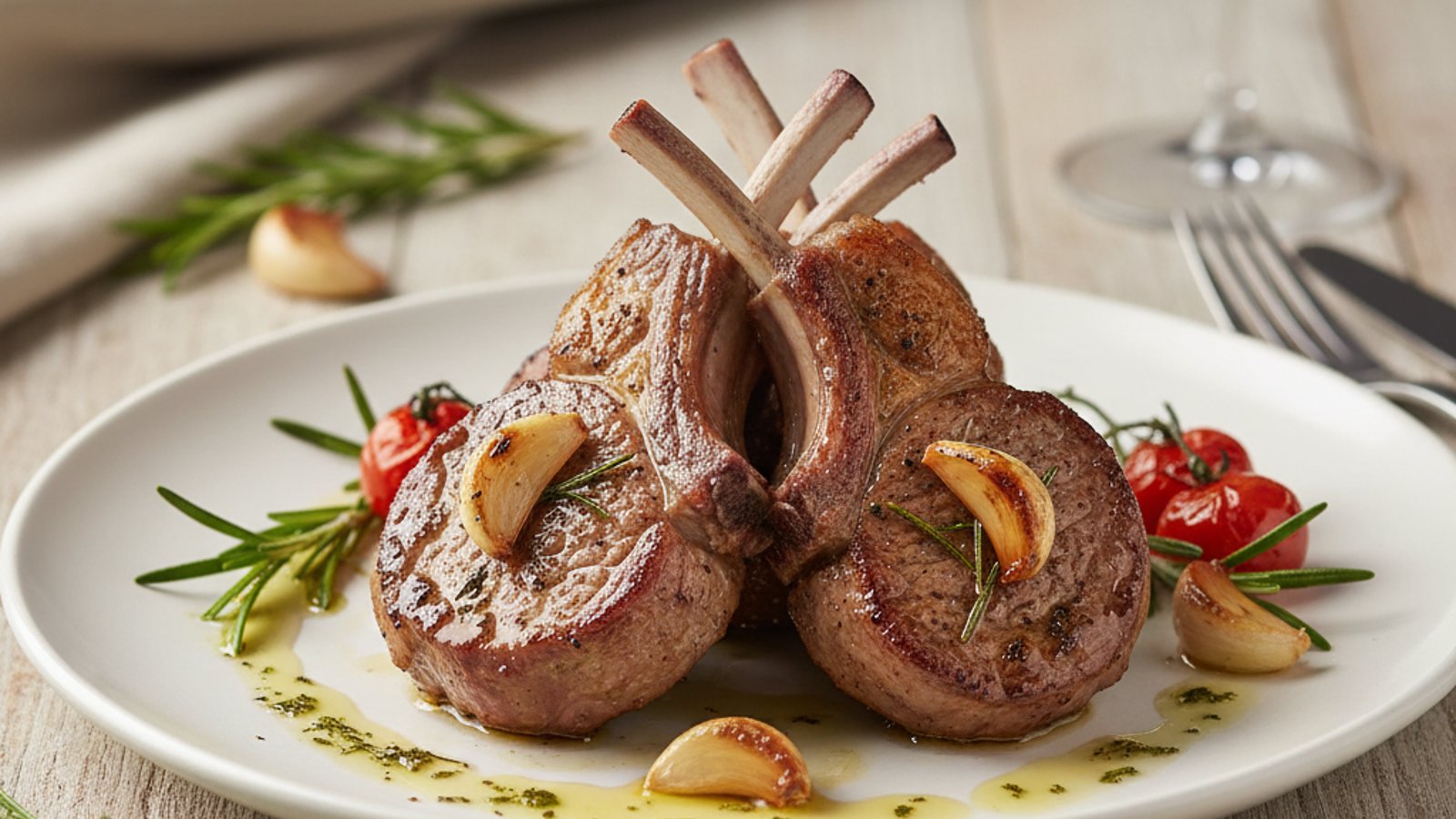 Spring Lamb Chops with Rosemary and Garlic