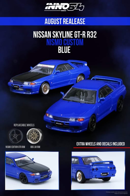 Inno64 Nissan Skyline GT-R R32 Nismo Custom Blue