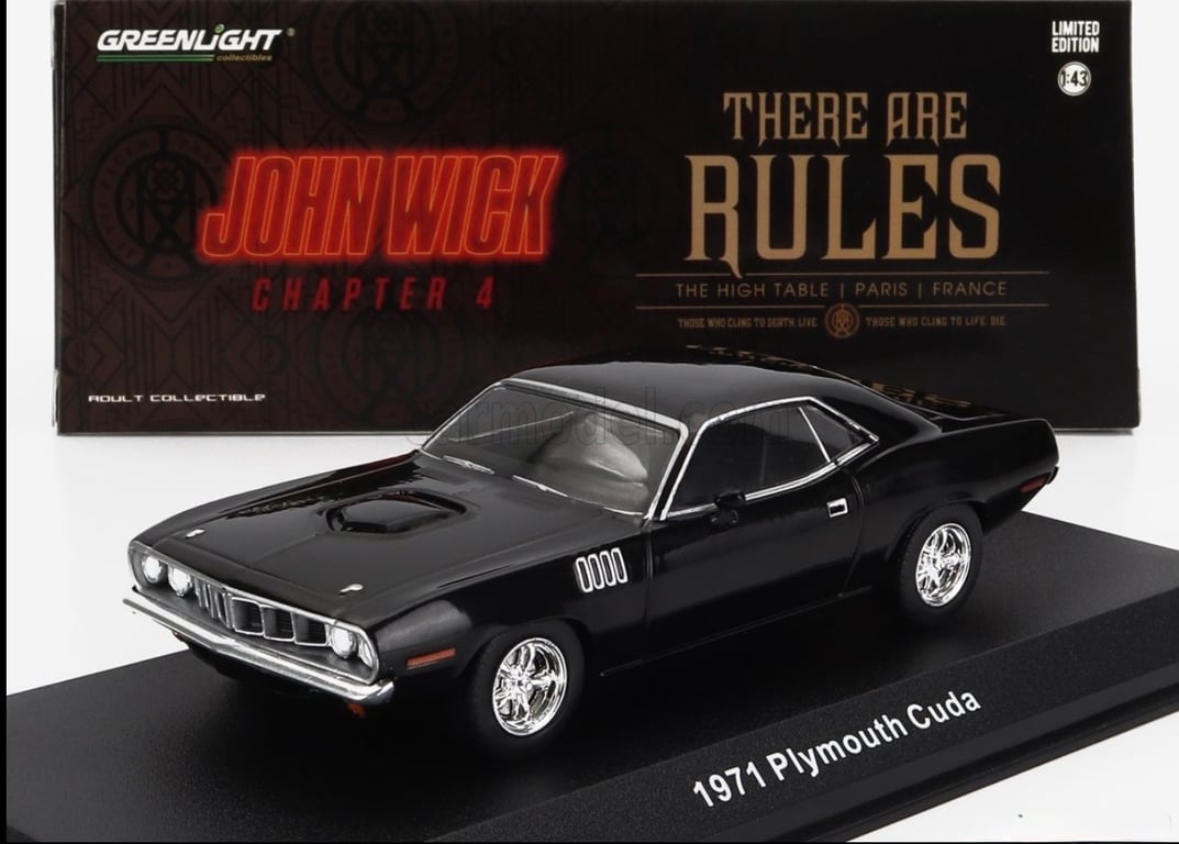 Greenlight 1971 Plymouth Cuda - John Wick Chapter 4