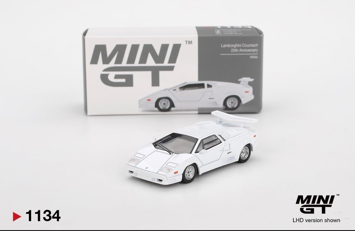 Mini GT Lamborghini Countach 25th Anniversary White