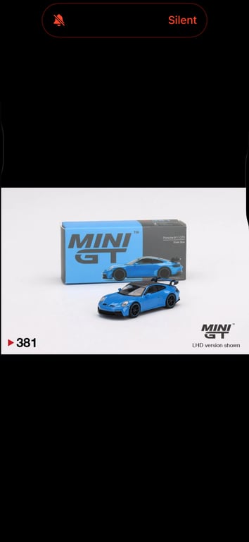Mini GT Porsche 911 GT3 Shark Blue