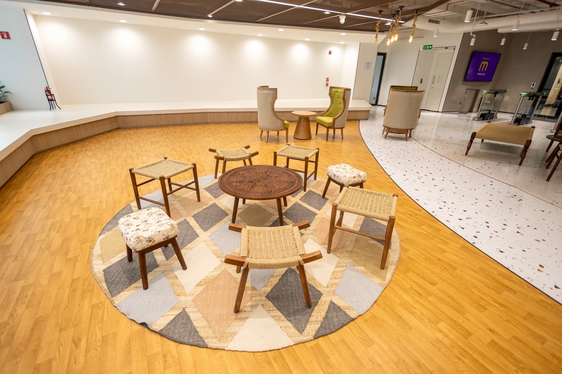 Meesho Bangalore Office Interior Furniture | Dot workplace Solutions ...