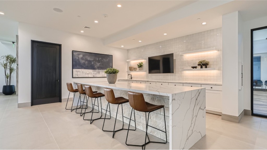 Kitchen island in the Heritage at Stonebridge clubhouse