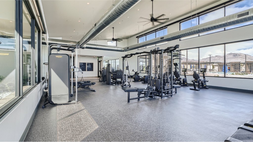 Fitness center inside the Heritage at Stonebridge clubhouse