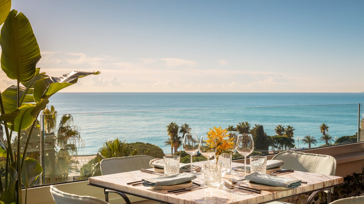Panoramic rooftop terrace at Anantara Plaza Nice