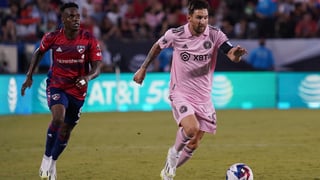 Lionel Messi durant un match officiel avec le maillot de l'Inter Miami