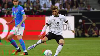 Timo Werner durant un match officiel avec le maillot d'Allemagne