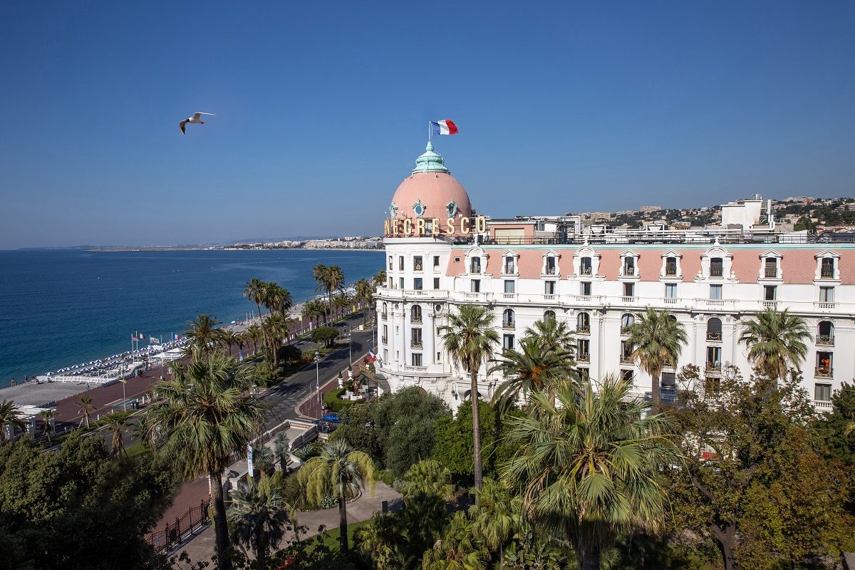 Le Negresco facade on the Promenade des Anglais in Nice