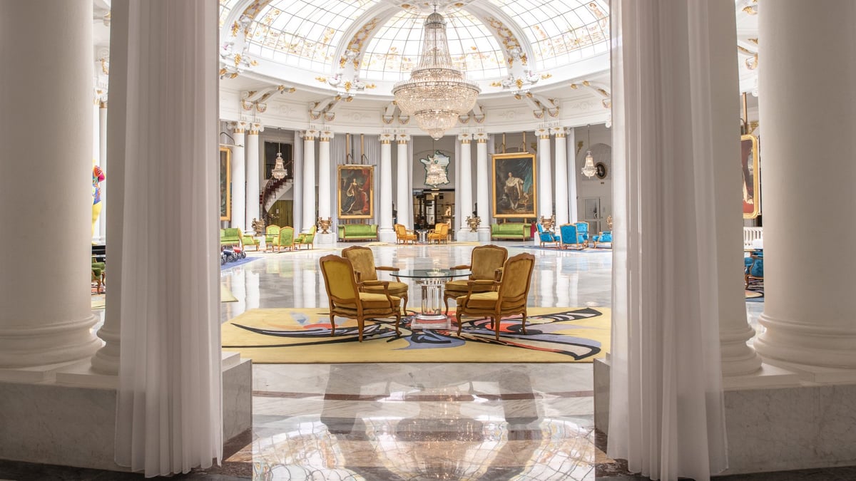 Historic interior beneath the glass dome at Le Negresco