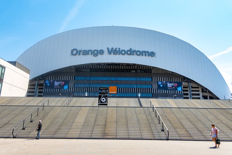 Façade de l’Orange Vélodrome, stade de l’Olympique de Marseille