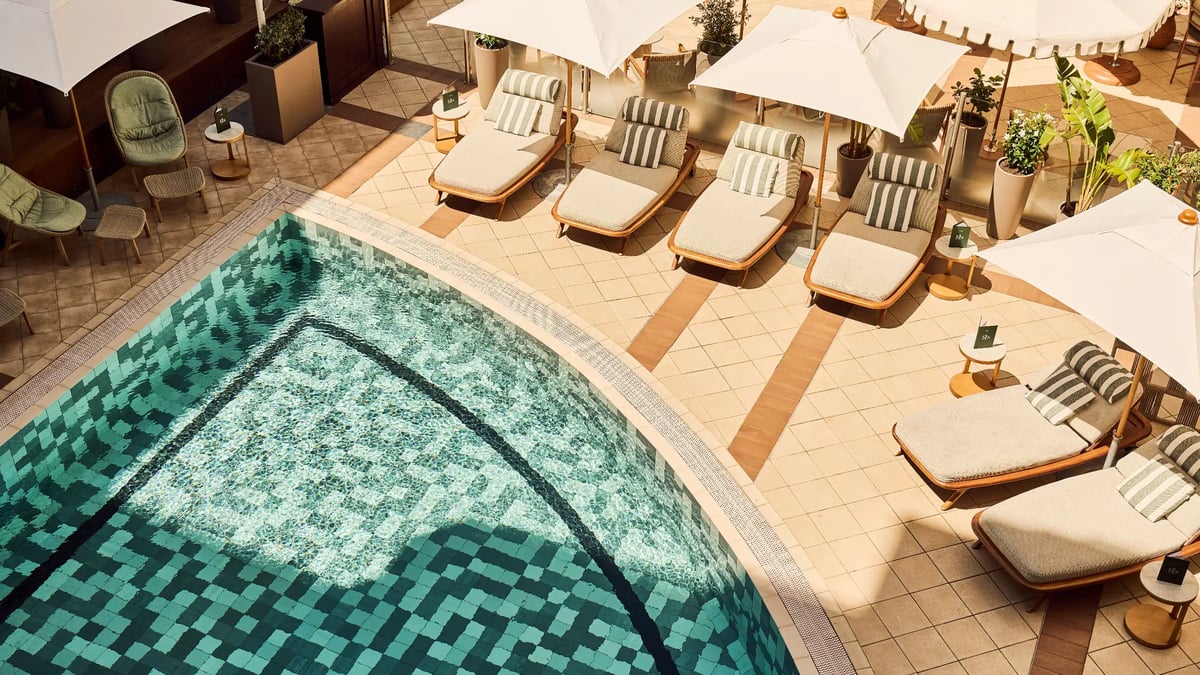 Heated indoor-outdoor pool at Hôtel Palais de la Méditerranée