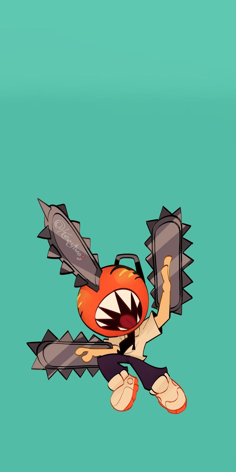 Get this action-packed Pochita 4K wallpaper for your iPhone, featuring the character with his signature chainsaw appendages. This awesome wallpaper captures the dynamic energy of the character with his orange head, menacing grin, and stylish shoes!