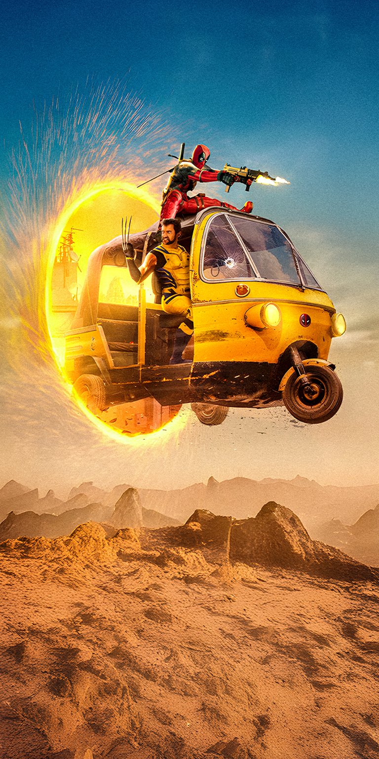 Deadpool & Wolverine ride and fight wallpaper 4k