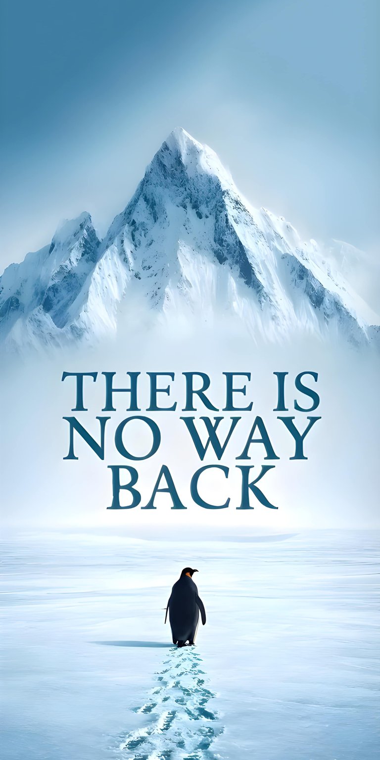 This lone penguin Antarctica 4K wallpaper features a single penguin leaving a trail of footprints across a vast frozen wasteland toward towering peaks. Enhance your iPhone display with this high-resolution penguin wallpaper that captures a cinematic sense of isolation and arctic adventure.