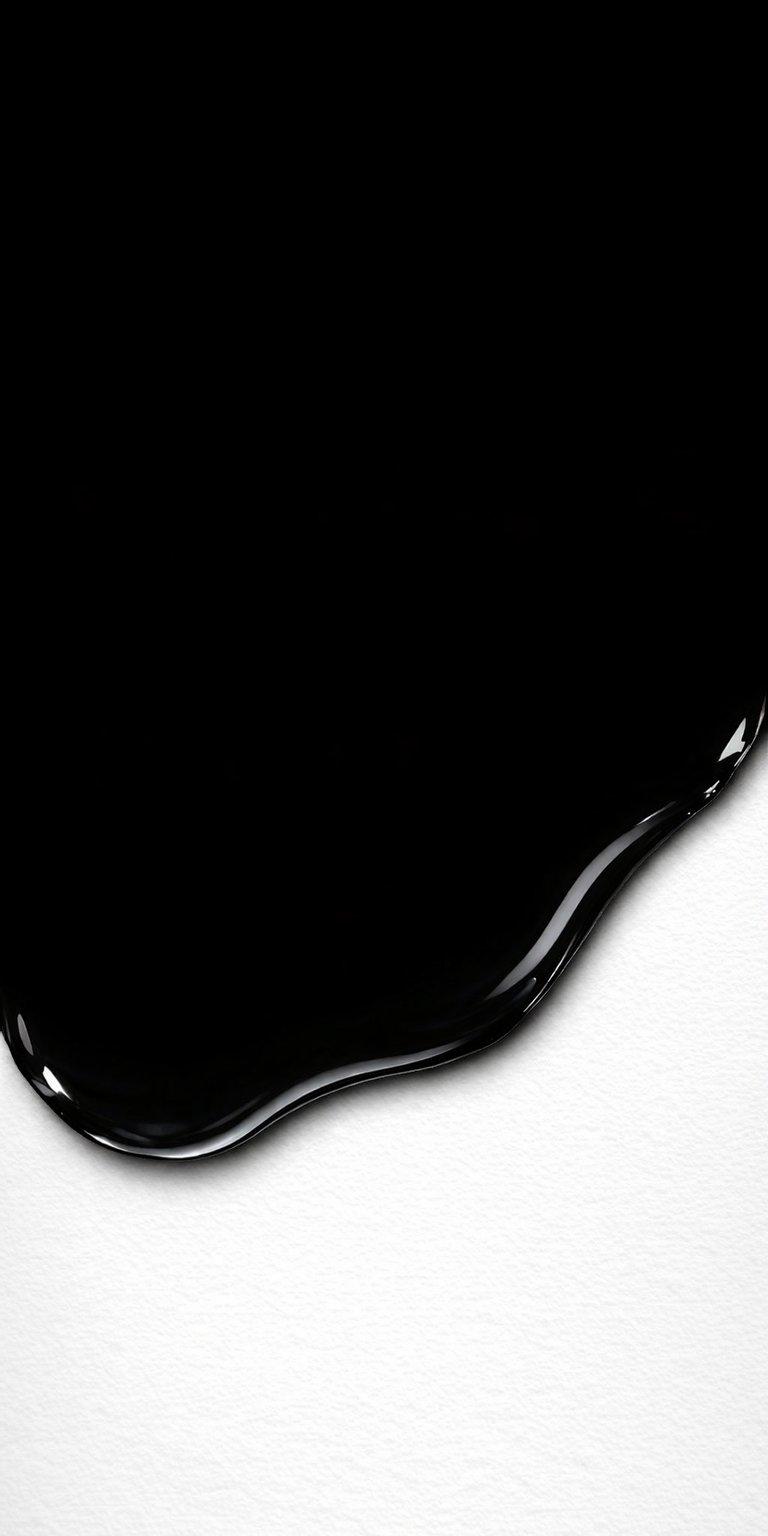 Elevate your iPhone with this stunning black liquid flow 4K wallpaper featuring a high-contrast obsidian drip against a clean white surface. This choice for OLED wallpapers showcases deep shadows and glossy highlights for a sophisticated, minimalist aesthetic.