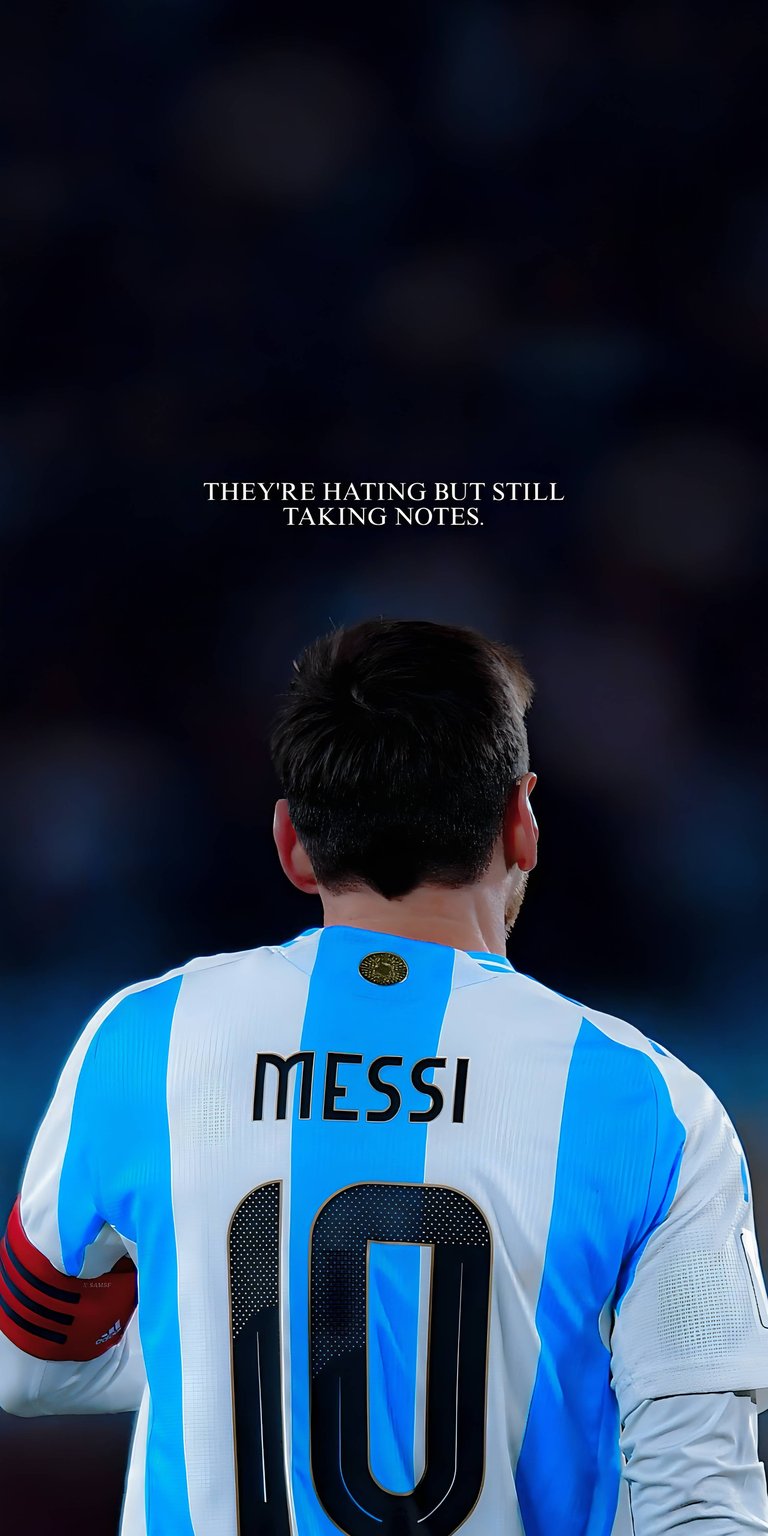 Lionel Messi back jersey shot wallpaper for iPhone 4K