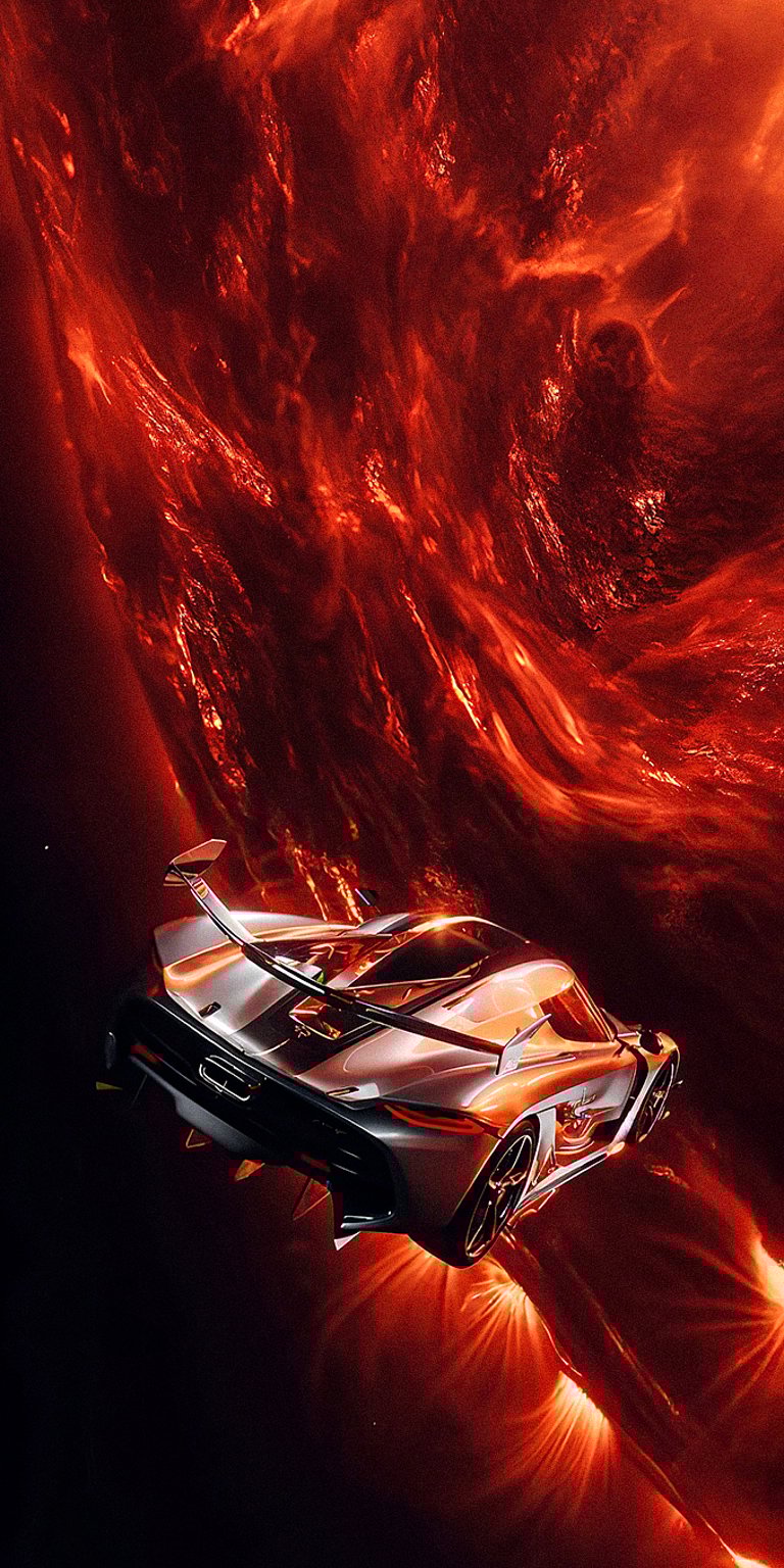 Jesko in space wallpaper iPhone 4K