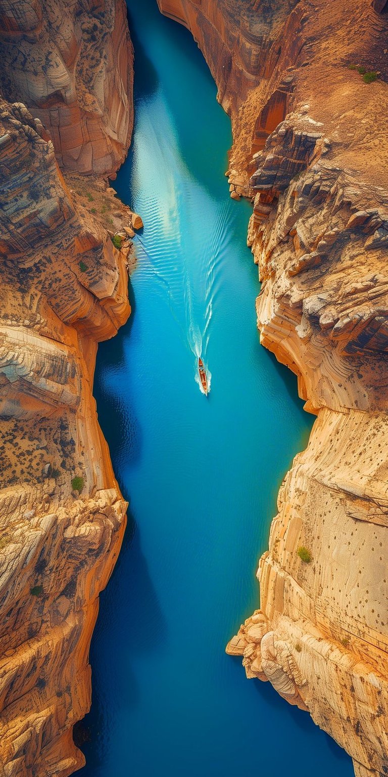 Lake Powel and a mini boat wallpaper HD mobile