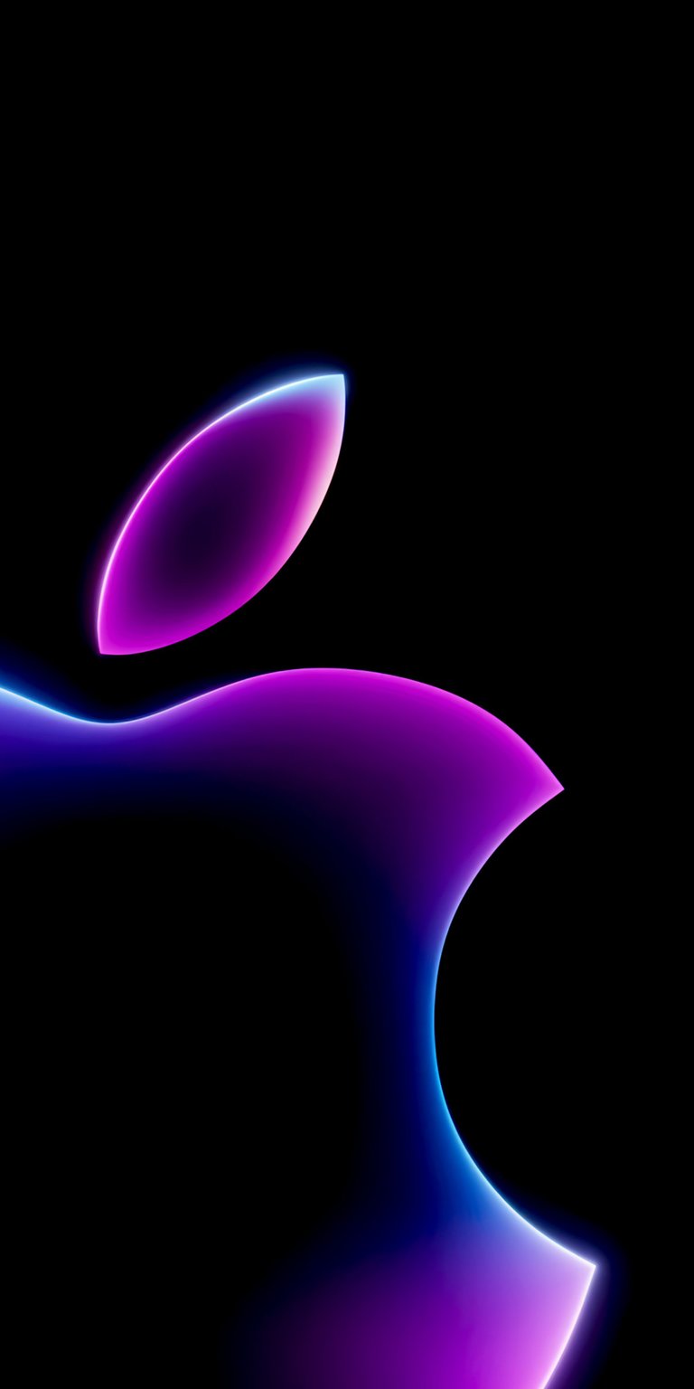 Apple logo neon color wallpaper