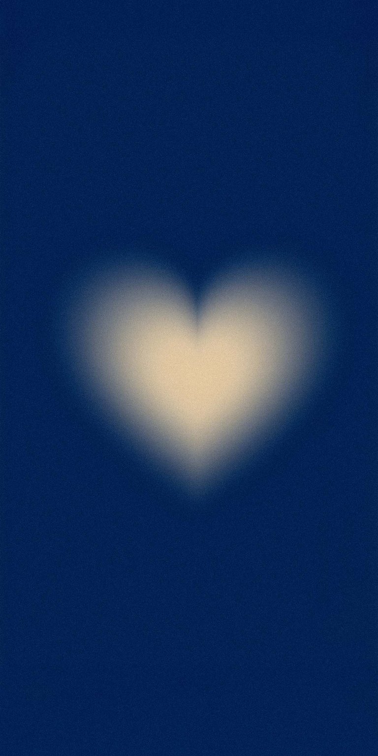 Aura heart white in blue wallpaper