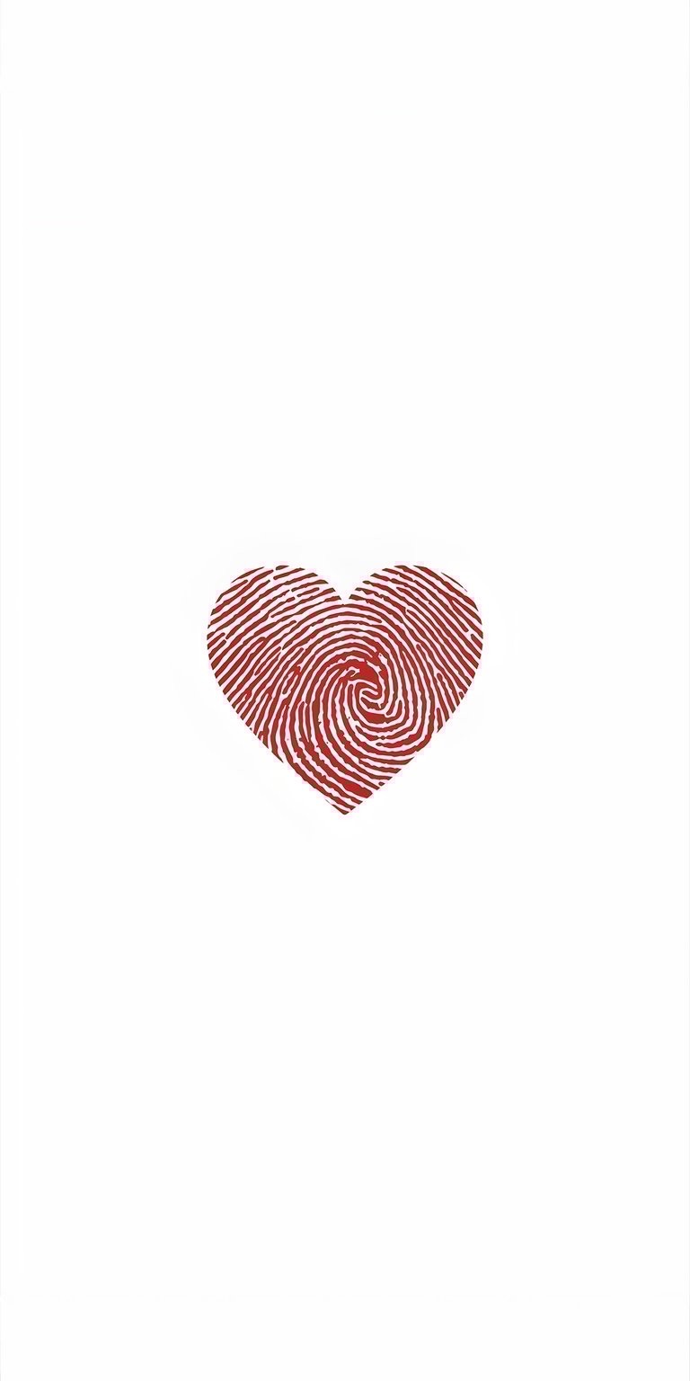 Fingerprint heart with white background wallpaper
