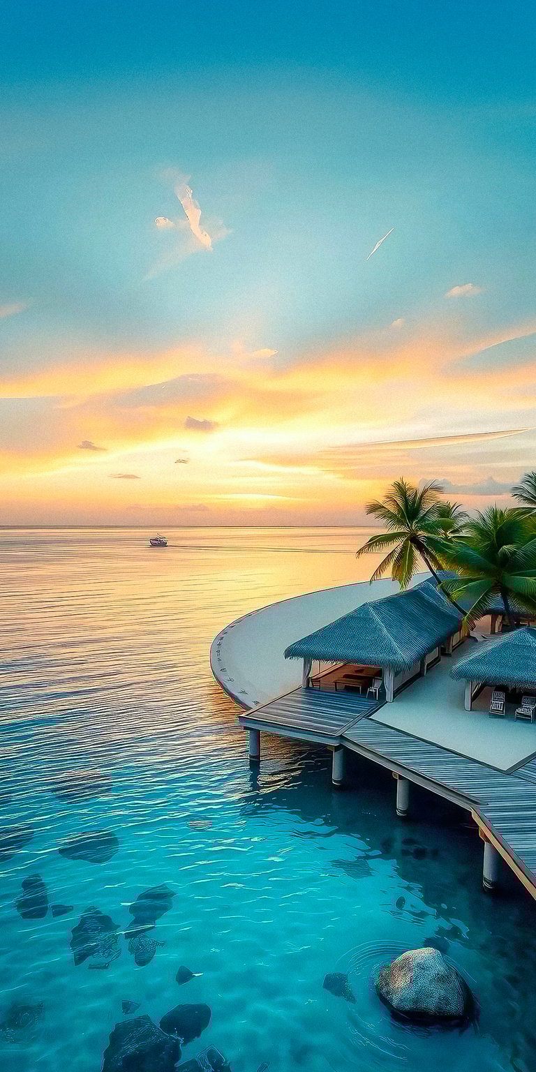 Sunset beach Maldives wallpaper HD