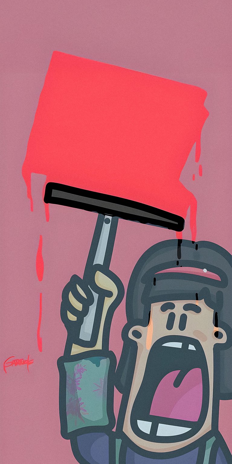 Lockscreen cartoon painter wallpaper iPhone