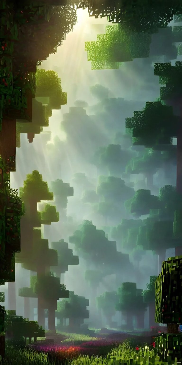 Minecraft nature iPhone wallpaper 4K