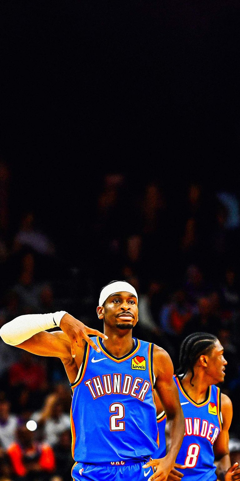 Shai Gilgeous-Alexander of the Oklahoma City Thunder gestures Wallpaper