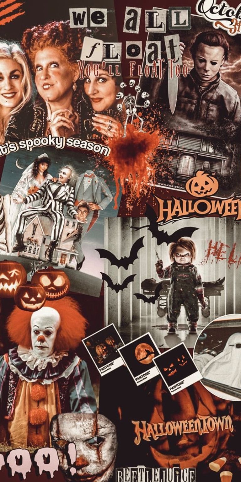 Scary movies collage halloween wallpaper