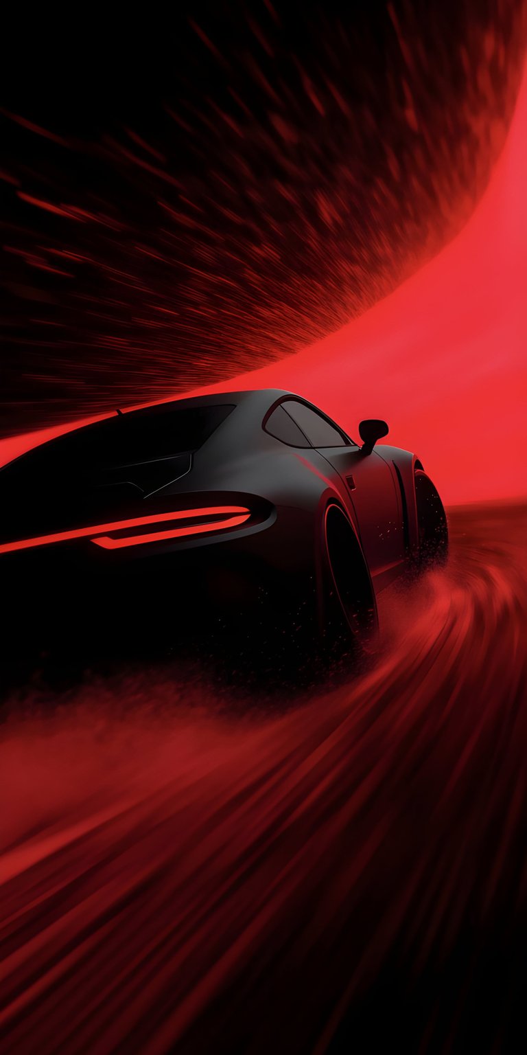 Download this stunning 4K wallpaper of a Porsche with glowing taillights and racing through a red tunnel for your iPhone. This wallpaper highlights the sleek black design of the car against the vibrant backdrop.